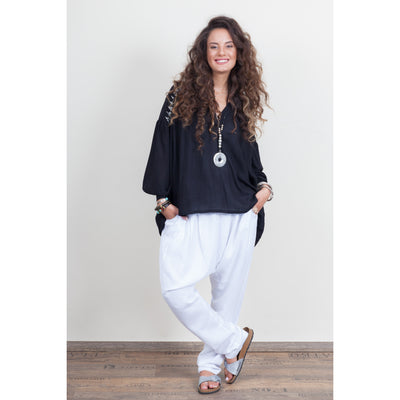 White boho chic sleeveless